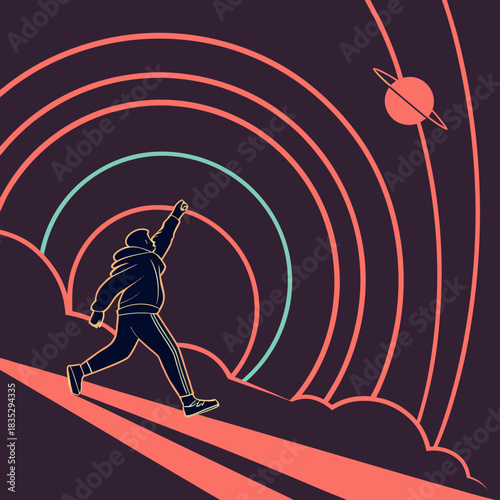 young man jumping on a trampoline