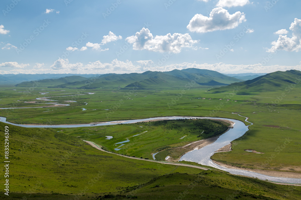 Fototapeta premium Manzetang Qianwan Wetland, Aba County, Aba Prefecture, Sichuan Province, China