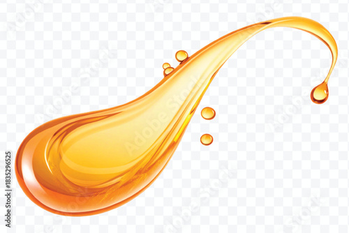 abstract smooth liquid  honey, engine, olive oil and  cooking splashing  in curve style isolated on white background