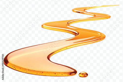 abstract smooth liquid  honey, engine, olive oil and  cooking splashing  in curve style isolated on white background
