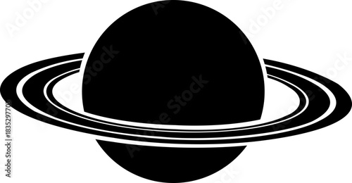 Planet and Saturn icon of space ringed planet symbols, astronomy galaxy elements, flat style, line style gradient vector illustration isolated on transparent background