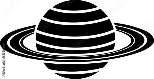 Planet and Saturn icon of space ringed planet symbols, astronomy galaxy elements, flat style, line style gradient vector illustration isolated on transparent background