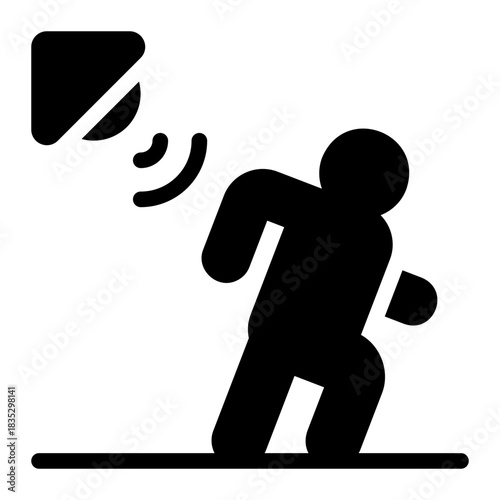 motion sensor glyph icon