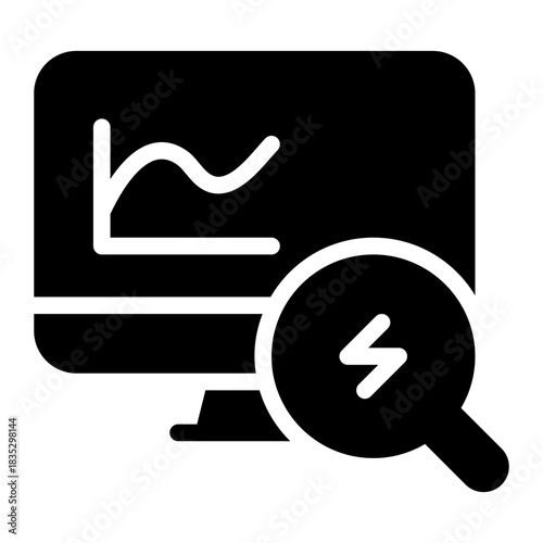 energy monitoring glyph icon