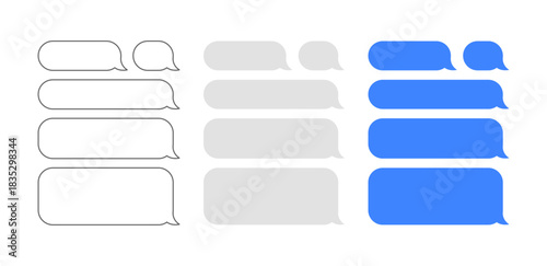 Chat bubble icons representing communication, conversation exchange, and message flow in digital messaging systems