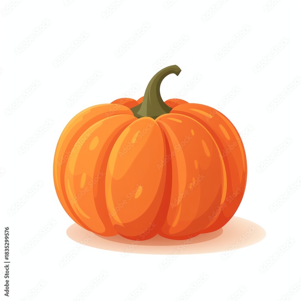 Obraz premium One pumpkin vector illustration vegetable thanksgiving.