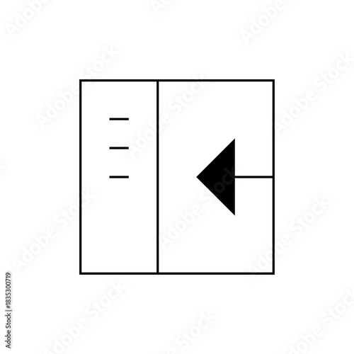 Illustration of a pneumatic symbol showing a directional control valve with spring return action