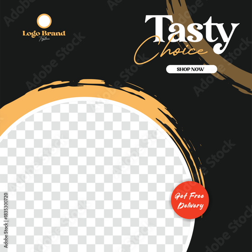 Contemporary culinary template with transparent backdrop for promotional purposes