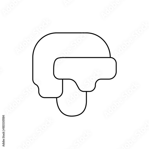 Illustration of a vintage aviator style hat with ear flaps and goggles outline in simple black lines