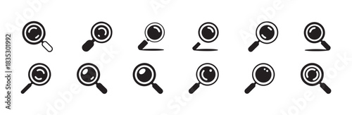 Search icon set vector. collection of search icons. magnifying glass icon. find symbol. zoom in sign