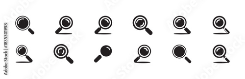 Search icon set vector. collection of search icons. magnifying glass icon. find symbol. zoom in sign