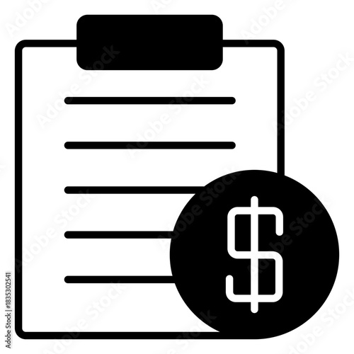 Budget black fill icon