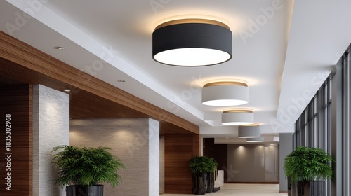 Modern interior lighting elevating aesthetic in contemporary office environments