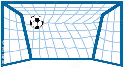 Goal Post With Ball Illustration. Editable Color Vector