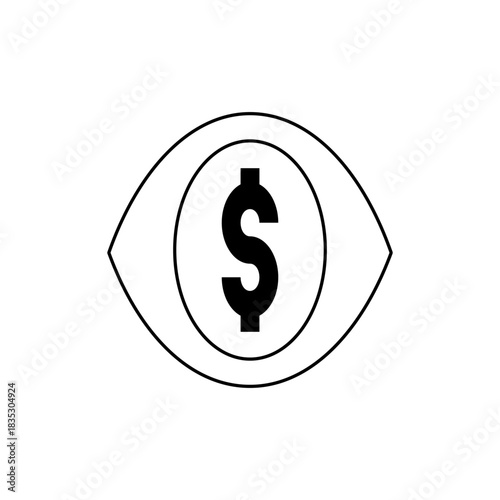 Illustration of an eye with a dollar sign in the iris, suggesting financial vision or investment focus
