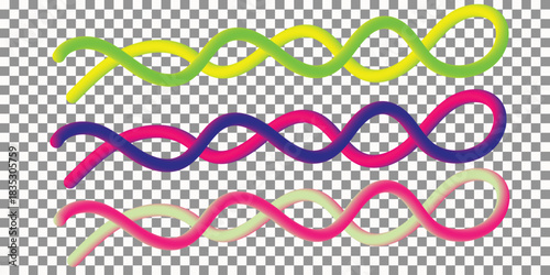 Colorful intertwined fluid wavy shapes abstract background element.