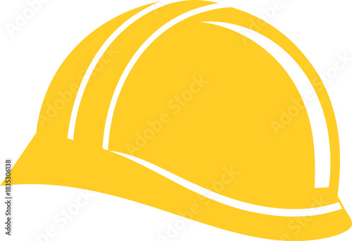Yellow Construction Safety Helmet Vector Illustration
