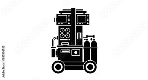 Anesthesia Machine Illustration Medical Equipment for Healthcare.