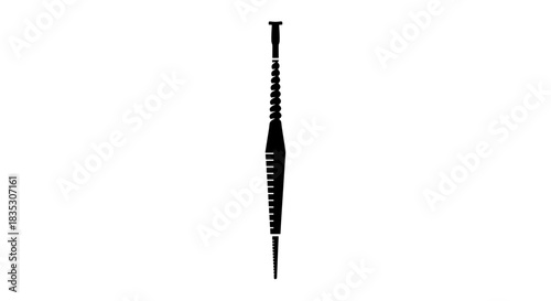 Black and White Image of a Dental Pick Tool.