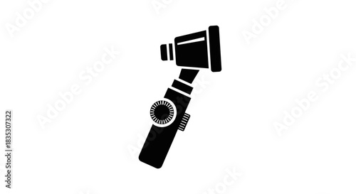 Black and White Otoscope Illustration for Medical Examination 1.