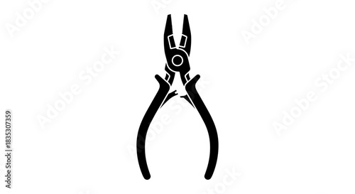 Black and White Pliers Illustration for Industrial Use.