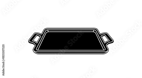 Black Tray Illustration Kitchenware and Serving Essential.