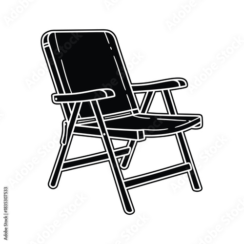 Folding chair icon folding, chair, seat, furniture, outdoor, portable, collapsible