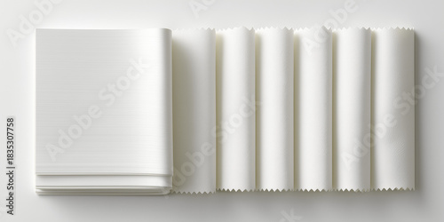 samples of white fabric