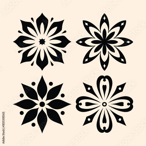 Talavera Tile Pattern Set Design vector illustration