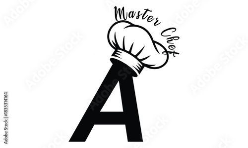 chef logo with a combination of letter a and chef hat for any business especially for restaurant, cafe, catering, etc.