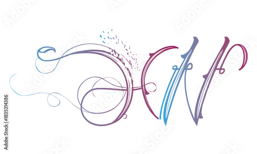 NH, HN Alphabets Letters Logo Monogram