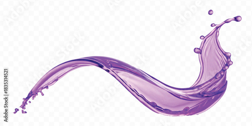 dynamic smooth liquid fresh water splash in different color and curve style isolated on white background