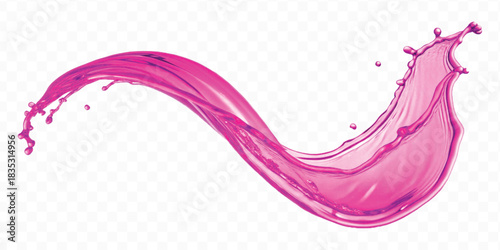 dynamic smooth liquid fresh water splash in different color and curve style isolated on white background