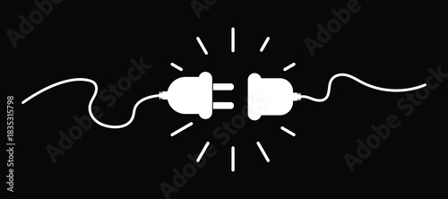 electricity, power, plug, socket, disconnected, connection, unplugged, energy, wire, cable. Drawing of electric plug icon. Disconnected Power Plug Vector –  Electrical Cable and Socket on Transparent 