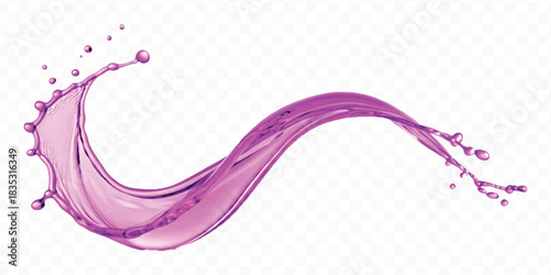 dynamic smooth liquid fresh water splash in different color and curve style isolated on white background