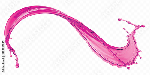 dynamic smooth liquid fresh water splash in different color and curve style isolated on white background