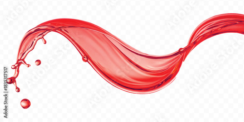 dynamic smooth liquid fresh water splash in different color and curve style isolated on white background