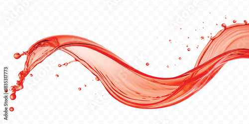 dynamic smooth liquid fresh water splash in different color and curve style isolated on white background