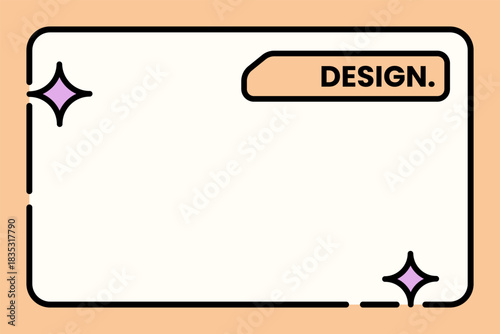 Futuristic element with retro color vector illustration. Vintage frame decoration.
