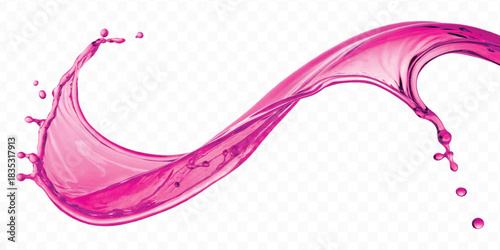 dynamic smooth liquid fresh water splash in different color and curve style isolated on white background