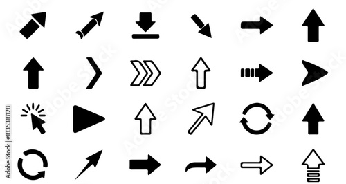 vectors collection of arrows and icons with transparent background