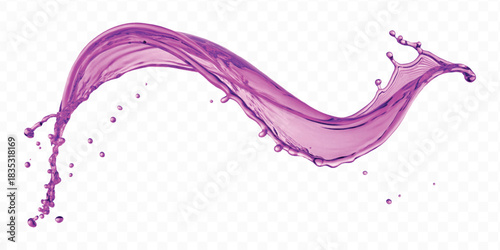 dynamic smooth liquid fresh water splash in different color and curve style isolated on white background