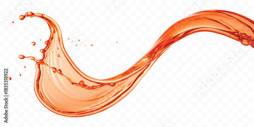 dynamic smooth liquid fresh water splash in different color and curve style isolated on white background