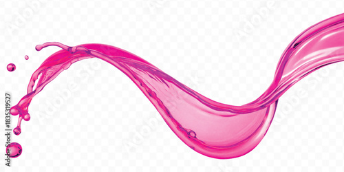 dynamic smooth liquid fresh water splash in different color and curve style isolated on white background