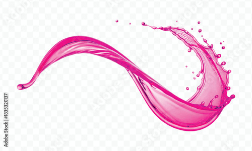 dynamic smooth liquid fresh water splash in different color and curve style isolated on white background