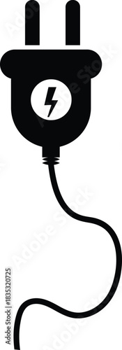 electric socket icon set. Electric Plug and Socket IconElectrical cord or cable. Electric power. Set of electric plug vector icons onTransparent background. Electricity and Energy supply socket sign
