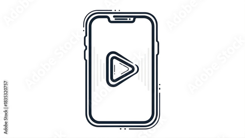 Illustration of a smartphone displaying a play button icon within its screen, suggesting media playback or video content