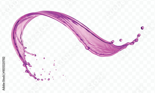 dynamic smooth liquid fresh water splash in different color and curve style isolated on white background