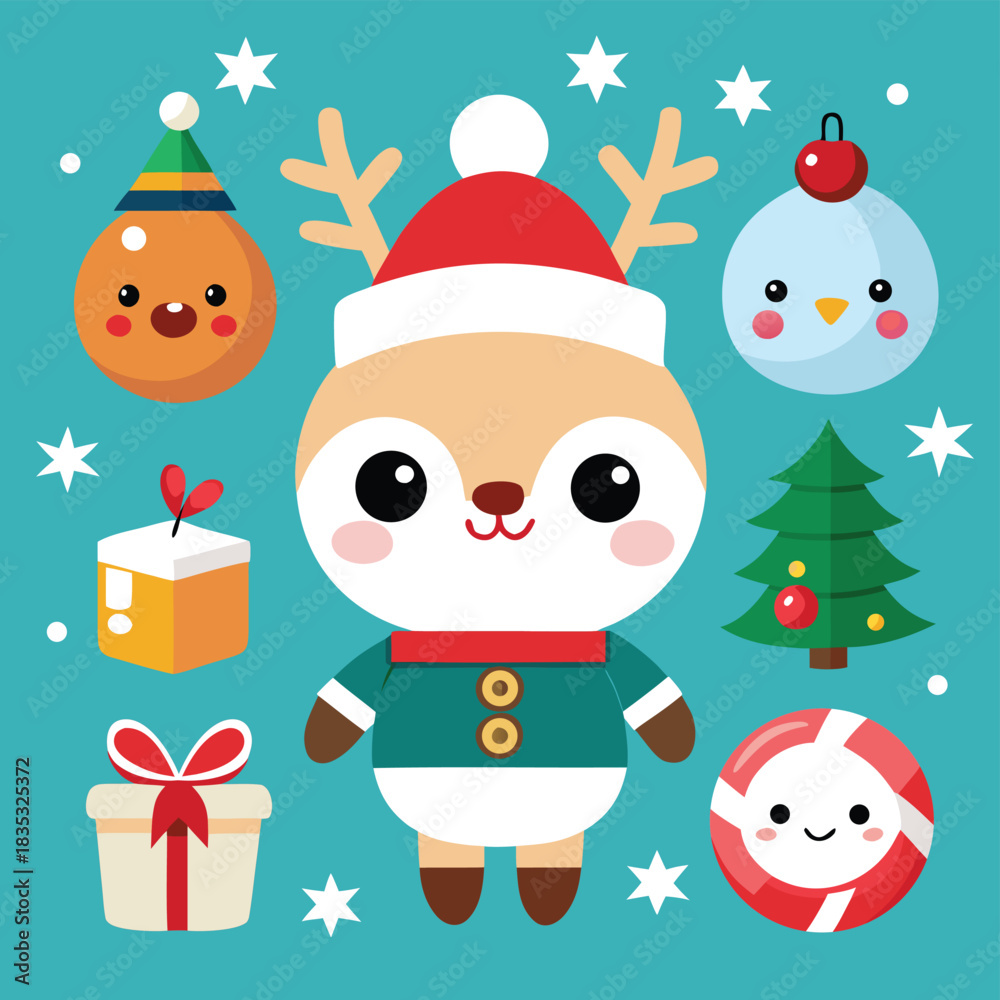 Fototapeta premium set of christmas elements