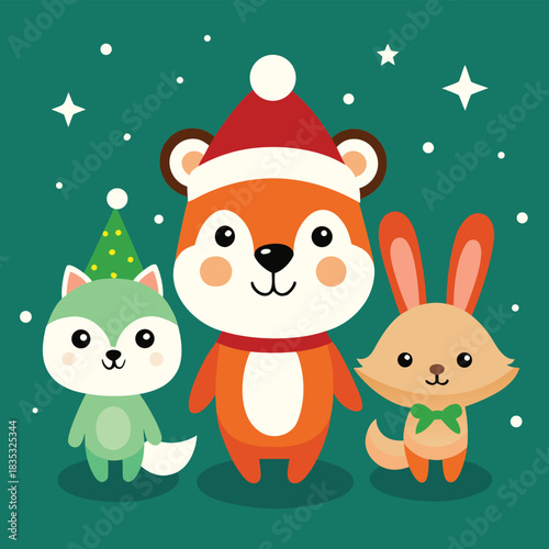 set of funny animals